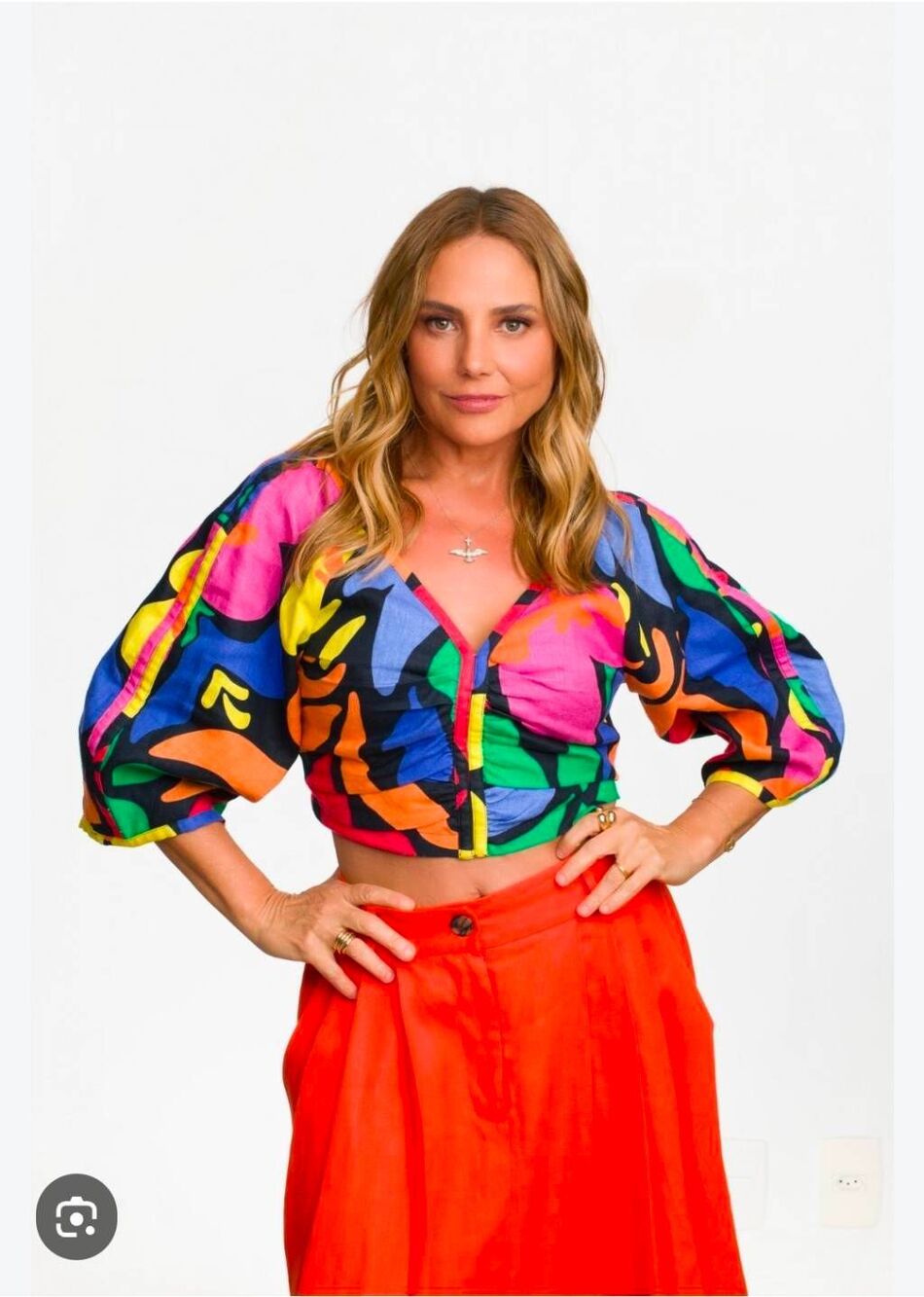 Mara Hoffman Sang Plunge Floral Hemp Top 10